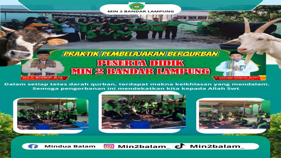 MIN 2 Bandar Lampung Laksanakan Praktik Pembelajaran Berkurban