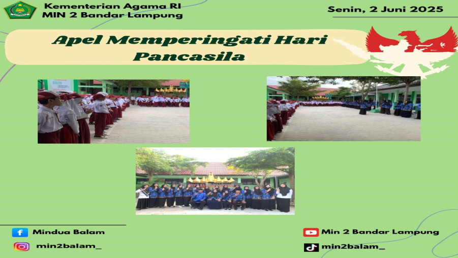 MIN 2 Bandar Lampung Laksanakan Apel Peringatan Hari Lahir Pancasila Tahun 2025