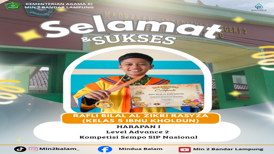 Siswa Kelas 5 MIN 2 Bandar Lampung Ukir Prestasi Gemilang di Kancah Nasional: Raih Juara Harapan I Kompetisi Sempoa SIP